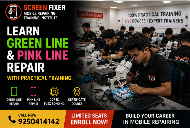 Learn Green & Pink Line Repair | Screen Fixer Mobile Repairing Institute