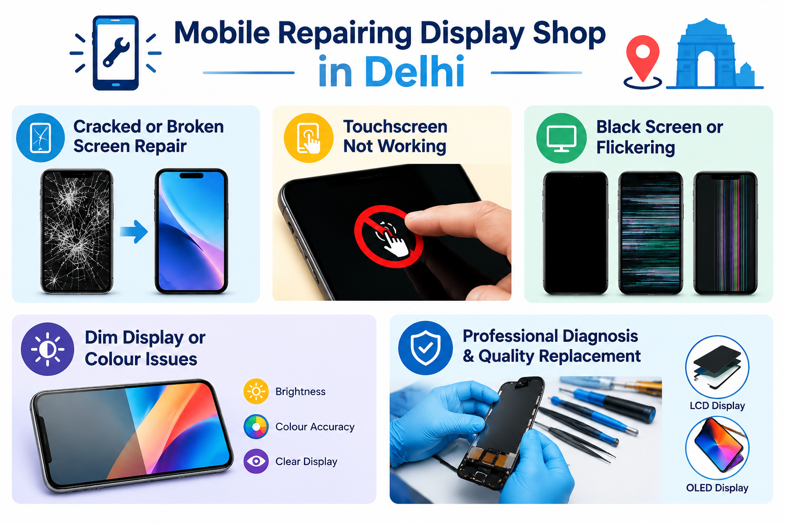 Mobile Repairing Display Shop in Delhi